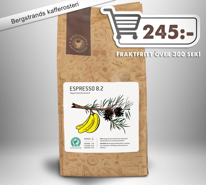 Bergstrands Espresso 8.2 Slowroast,  En smakfull och artig norditalienare, 1000g